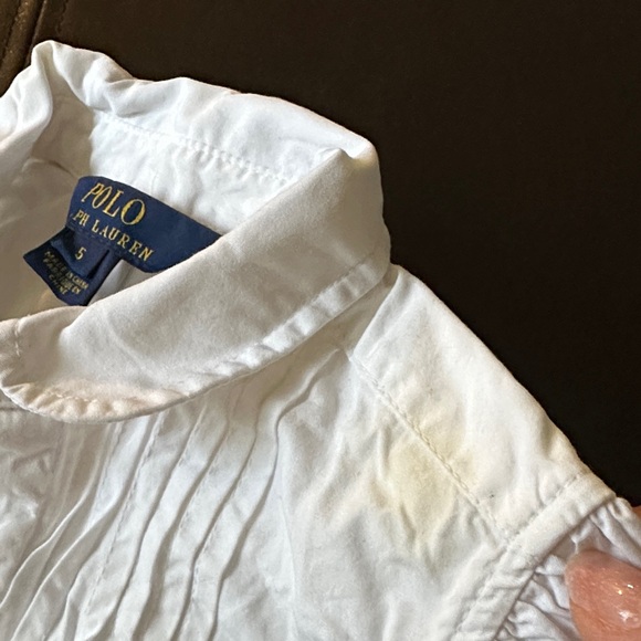 Polo by Ralph Lauren Classic White Button Down Shirt blouse size 5 girls - Picture 2 of 5